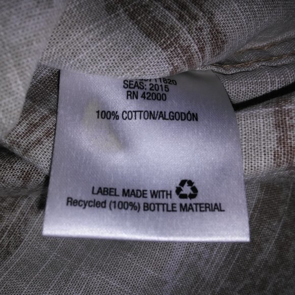 Northwest Territory Button Up Shirt Mens Small Short Sleeve Beige Taupe Fish Pri - Picture 10 of 10